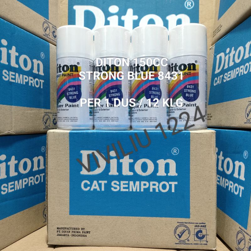 Pilok Cat Diton Strong Blue 8431 Per 1 Dus / 12 Klg Biru Tua 150cc Harga Per 1 Dus (12) Cat Semprot Diton 150cc Pilok Diton Pilox Diton Cat Diton 150cc