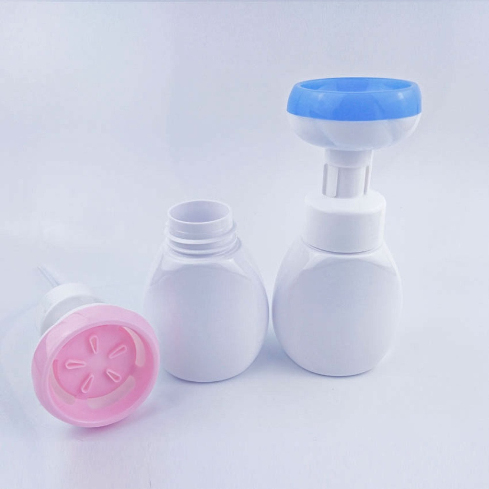 Plastic pressing flower foam bottle refillable bathroom handmade soap shampoo empty bottle sub-bottle ow