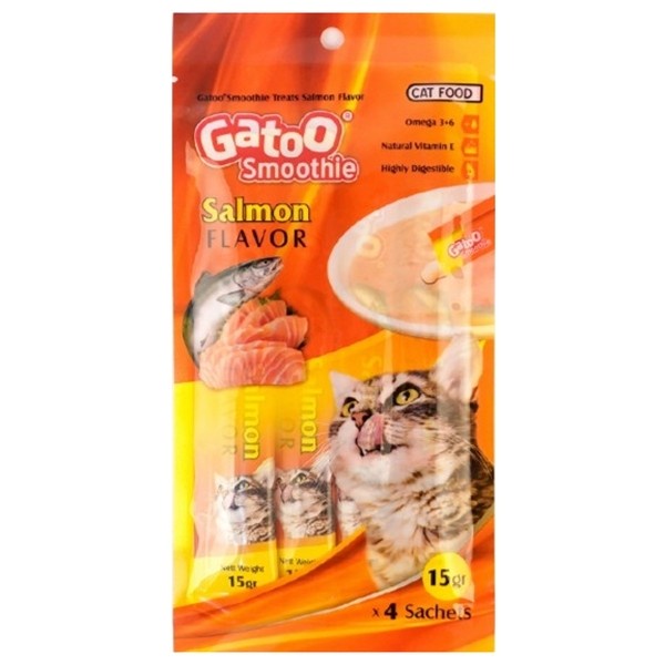 Gatoo Smoothie Creamy Salmon 60 gr Liquid Snack Cemilan Kucing Treats