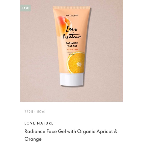 LOVE NATURE RADIANCE TONER / RADIANCE FACE GEL / ENERGISING CLEANSER WITH ORGANIC APRICOT &amp; ORANGE
