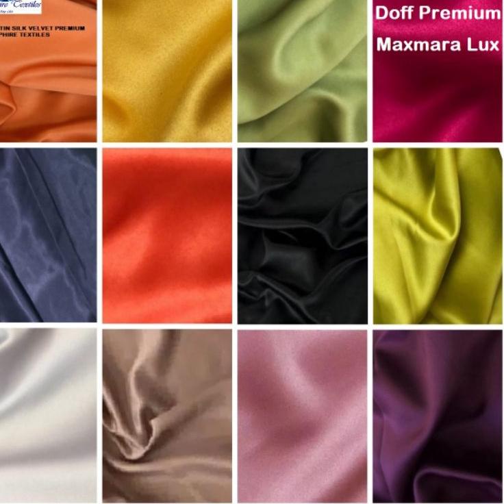 ✥ 1 Meter Kain Satin Silk Doff Velvet Premium Jakarta Jenis Bahan Maxmara Lux Kain Satin Velvet Prem