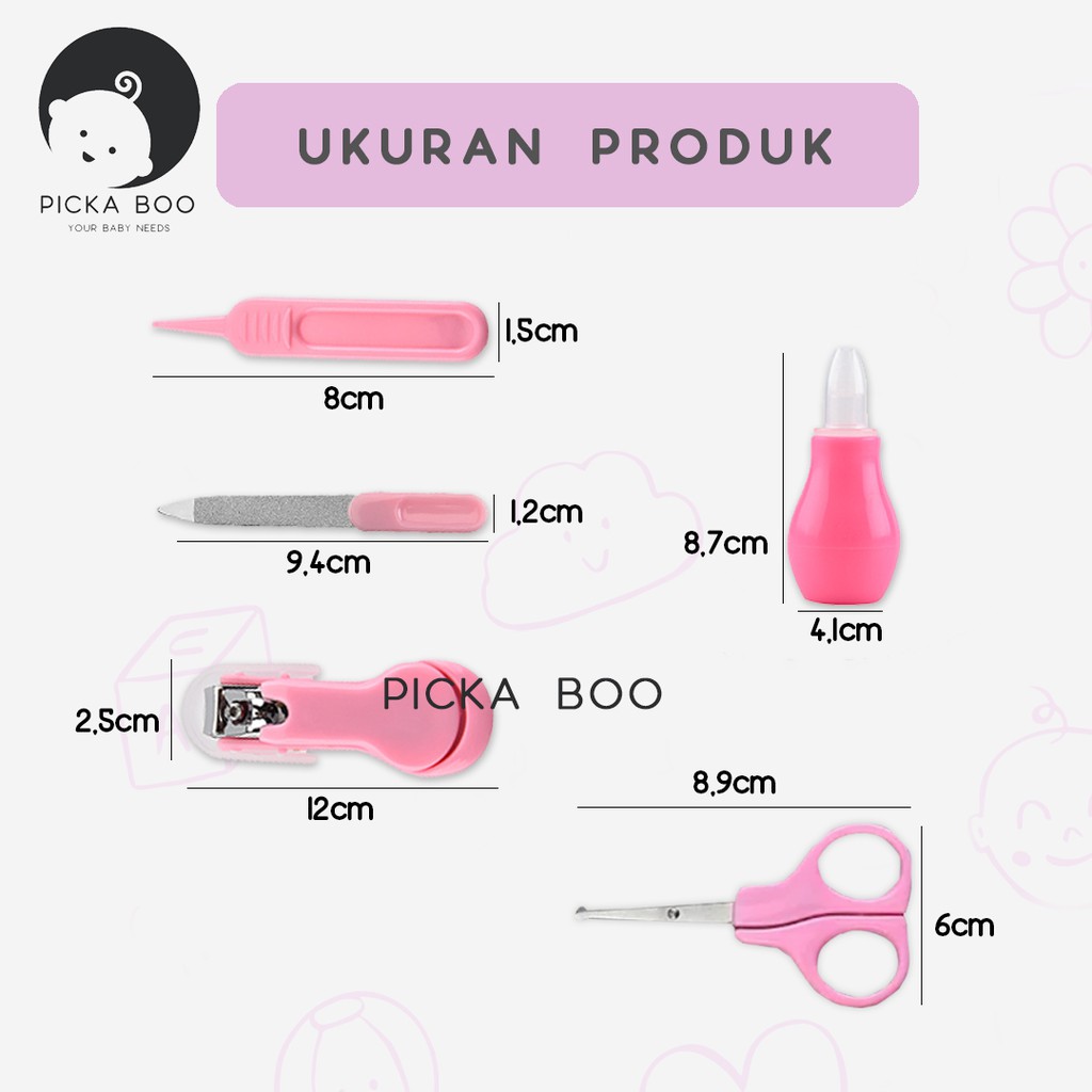 PICKA BOO SET Peralatan Bayi Baby Nail Care Set Isi 10 Peralatan Perawatan Bayi