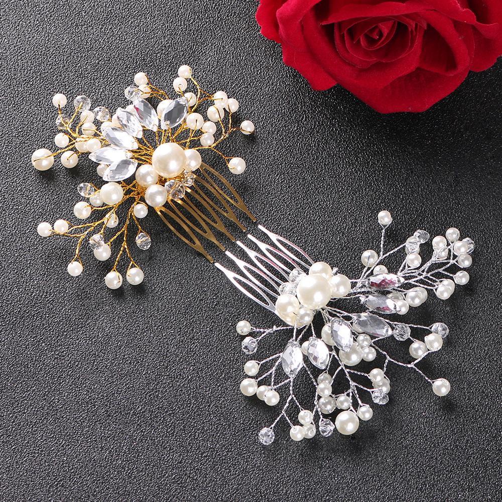 Preva Sisir Rambut Perhiasan Rambut Pengantin Romantis Mahkota Kristal Bridal Clips