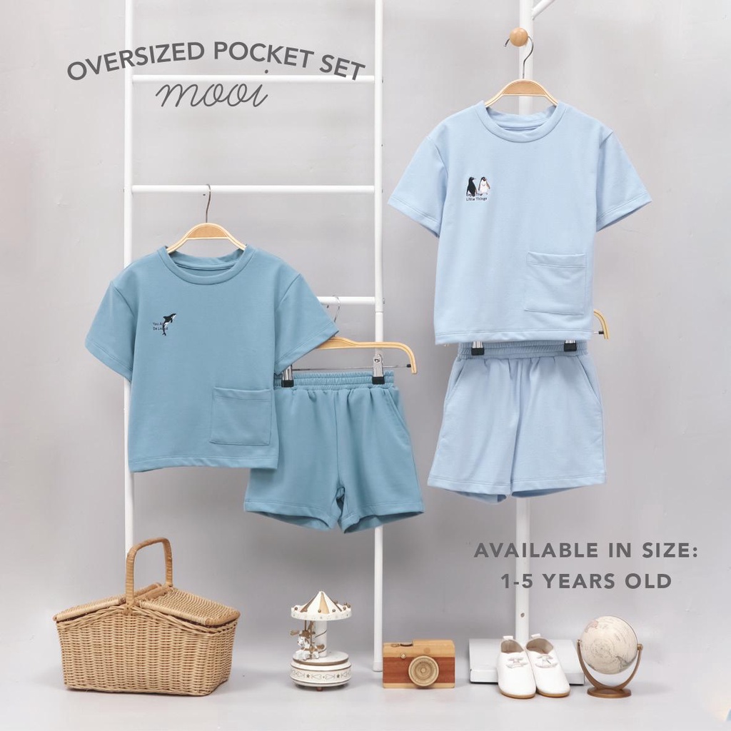 MOOI OVERSIZE POCKET TEE - SETELAN ANAK