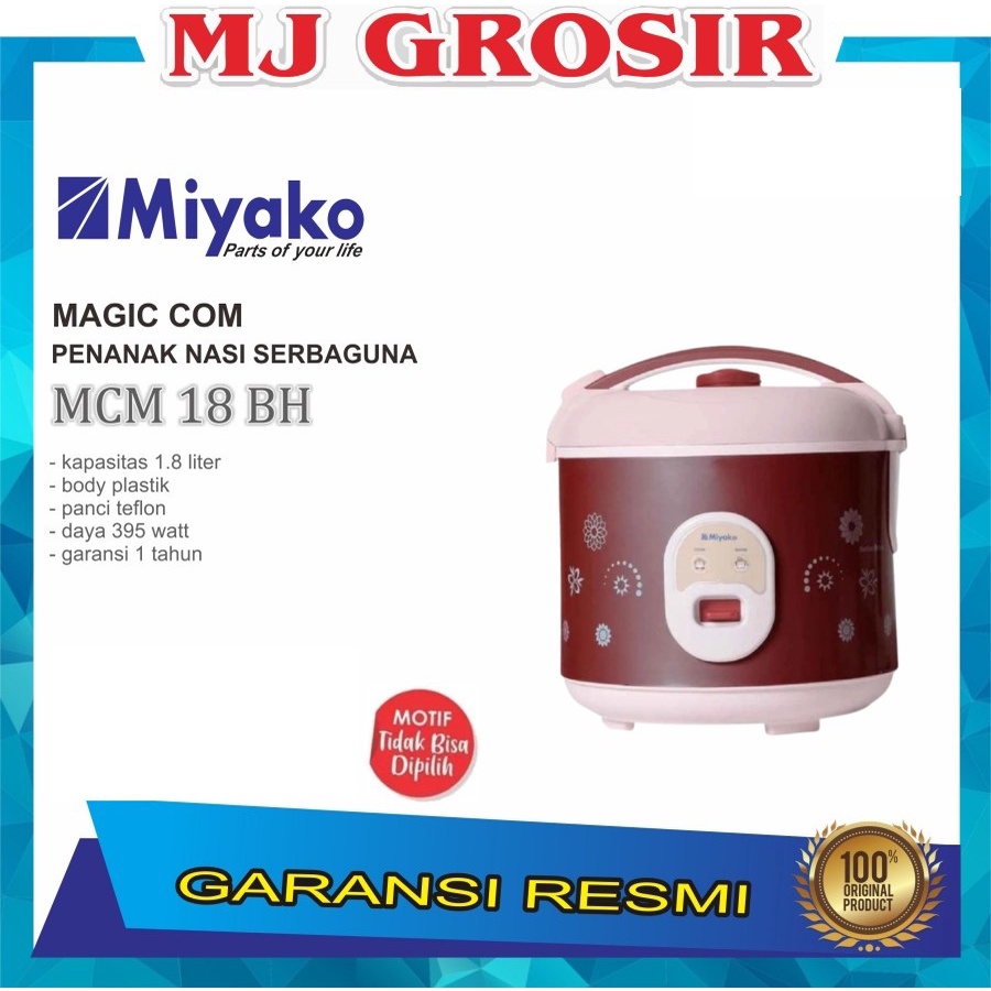 PROMO MAGIC COM MIYAKO MCM 18 BH TEFLON 1.8 LITER RICE COOKER