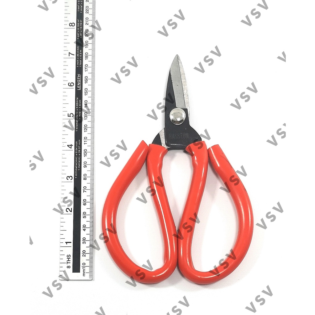 HASSTON Gunting 180mm 1353-014 Merah Gunting Serbaguna Seng Kulit Kain HASSTON