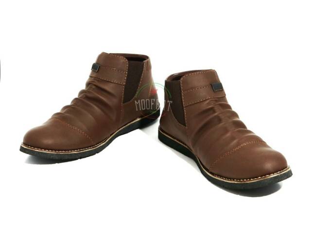 SEPATU SEMI BOOT KULIT MOOFEAT WRINGKLE HIGH