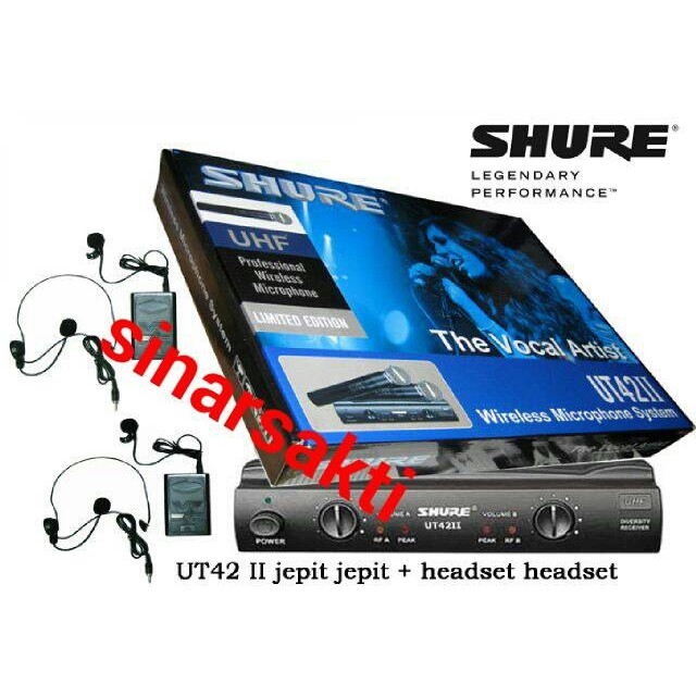ORIGINAL  Mic wireless shure UT 42 ll ( clip on + headset ) TERLARIS