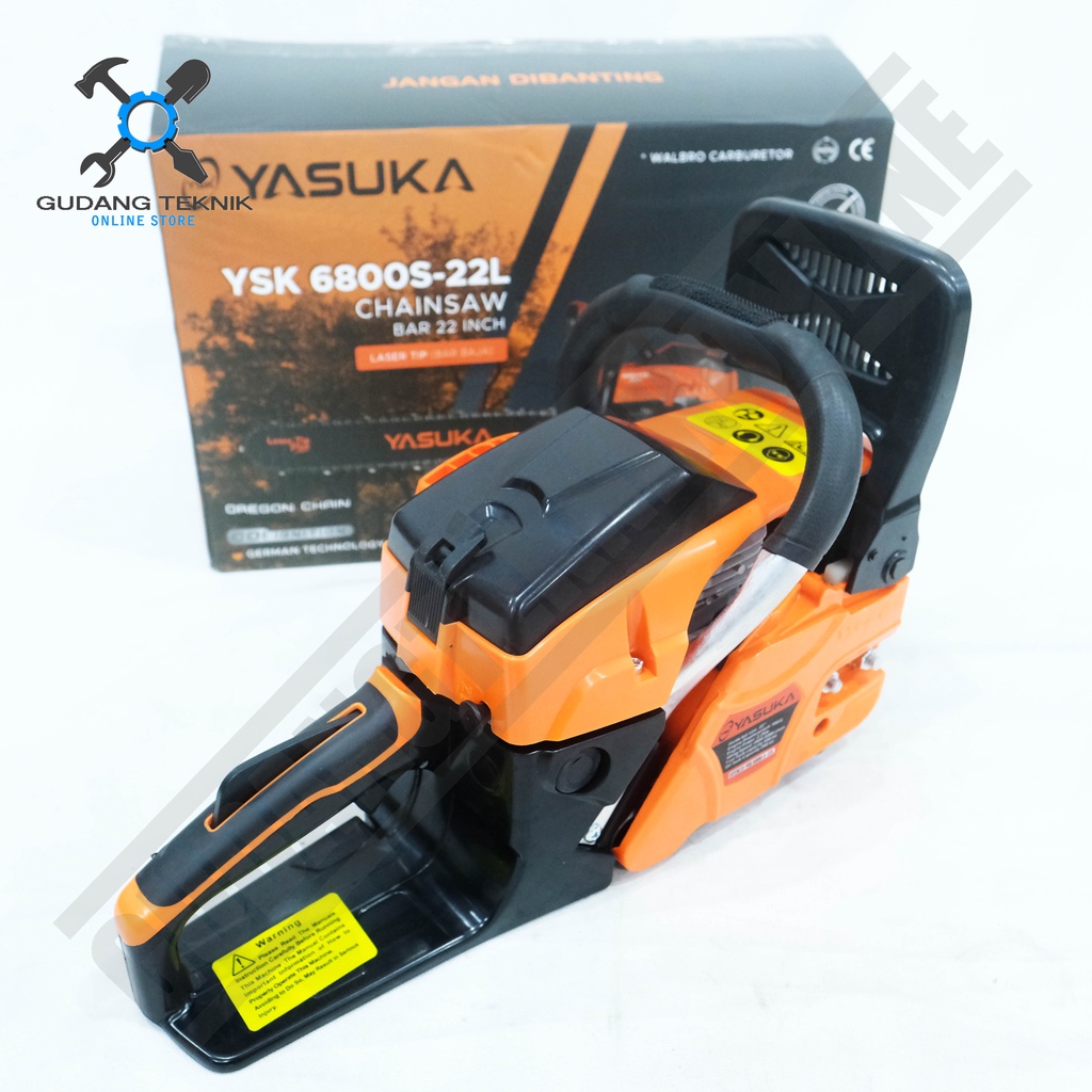 Chainsaw 22&quot; Bar Laser YASUKA YSK6800 2Tak / Mesin Gergaji Kayu Chainsaw Bar Laser22 Inch YSK 6800 YASUKA