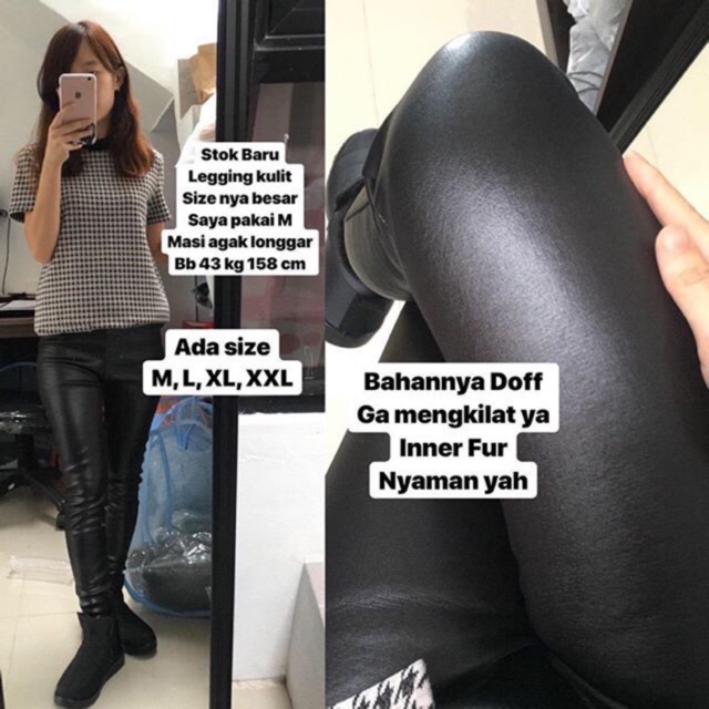 Legging Celana Winter Kulit Leather Thermal Wanita