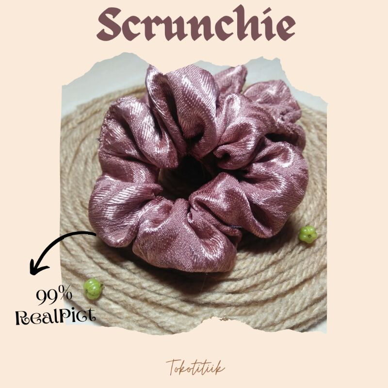 Scrunchie Scrunchies Srunchie Scruncie Scrunchi Crunchies Skrunchie Satin Motif Ikat Iket Tali Kucir