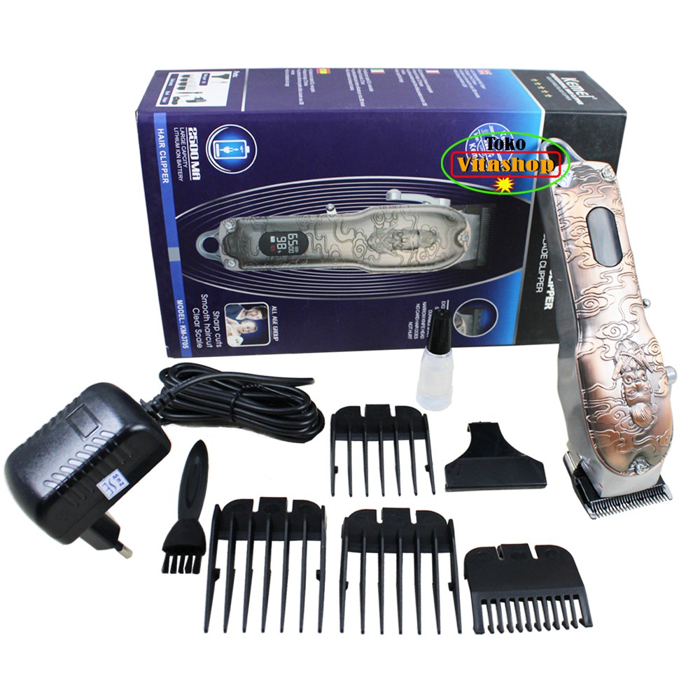 Alat Cukur Rambut Kemei KM-3705 Mesin Potong Dan Pangkas Rambut Cas