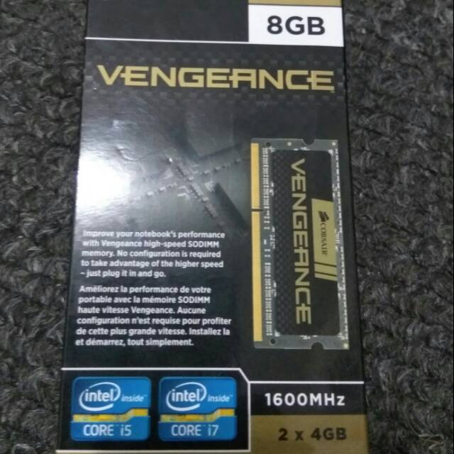 Corsair Vengeance DDR 3 ram laptop sodimm 8 gb (4gb*2) 1600mhz