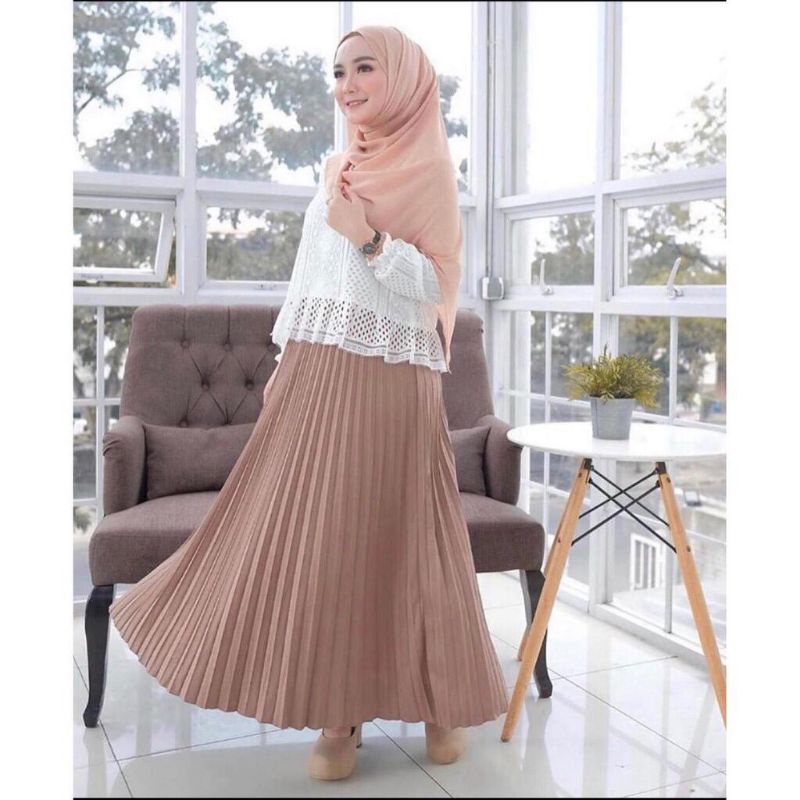 Rok Quen Button Skirt Rok Klok Kancing Fashion Wanita