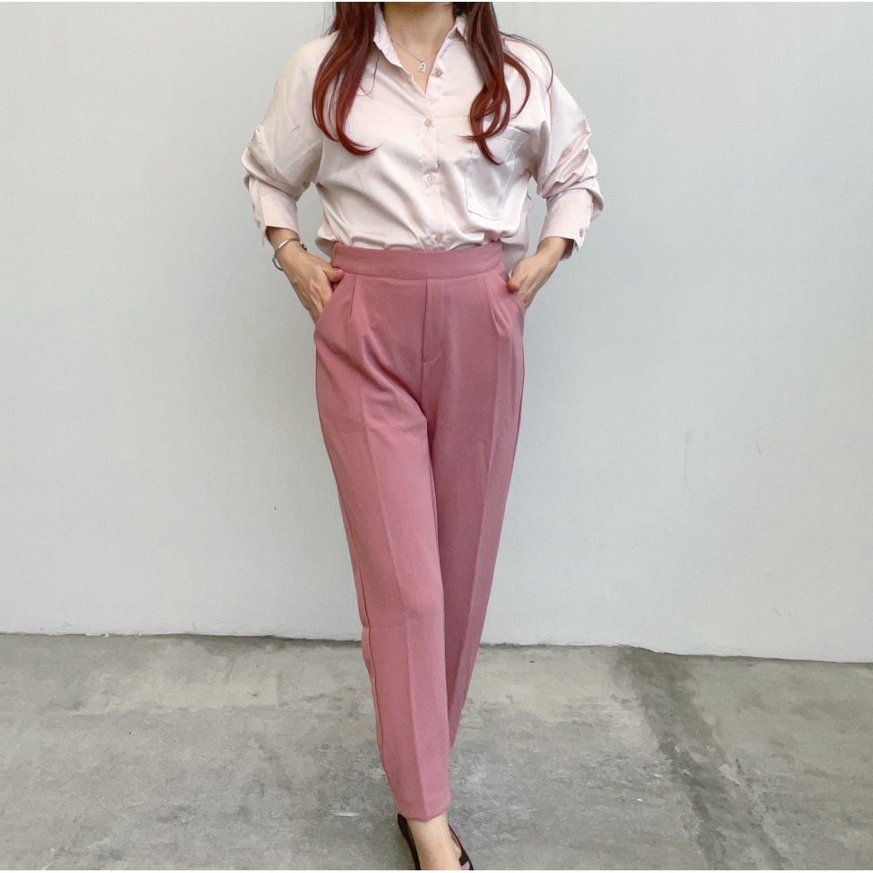 SL254 - Celana Panjang Wanita Basic Cotton Stylish Office Look