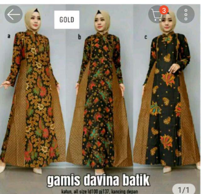 Gamis Etnik Jawi Batika Motif Batik Davina Murah Ukuran Allsize