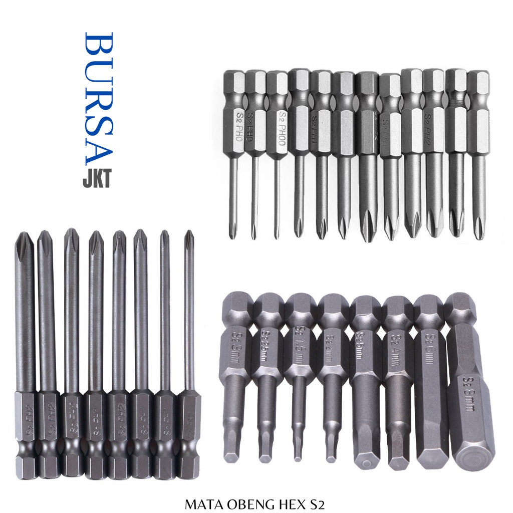 MATA OBENG TORX BITS SET MAGNETIC HEX SHANK S2 1/4