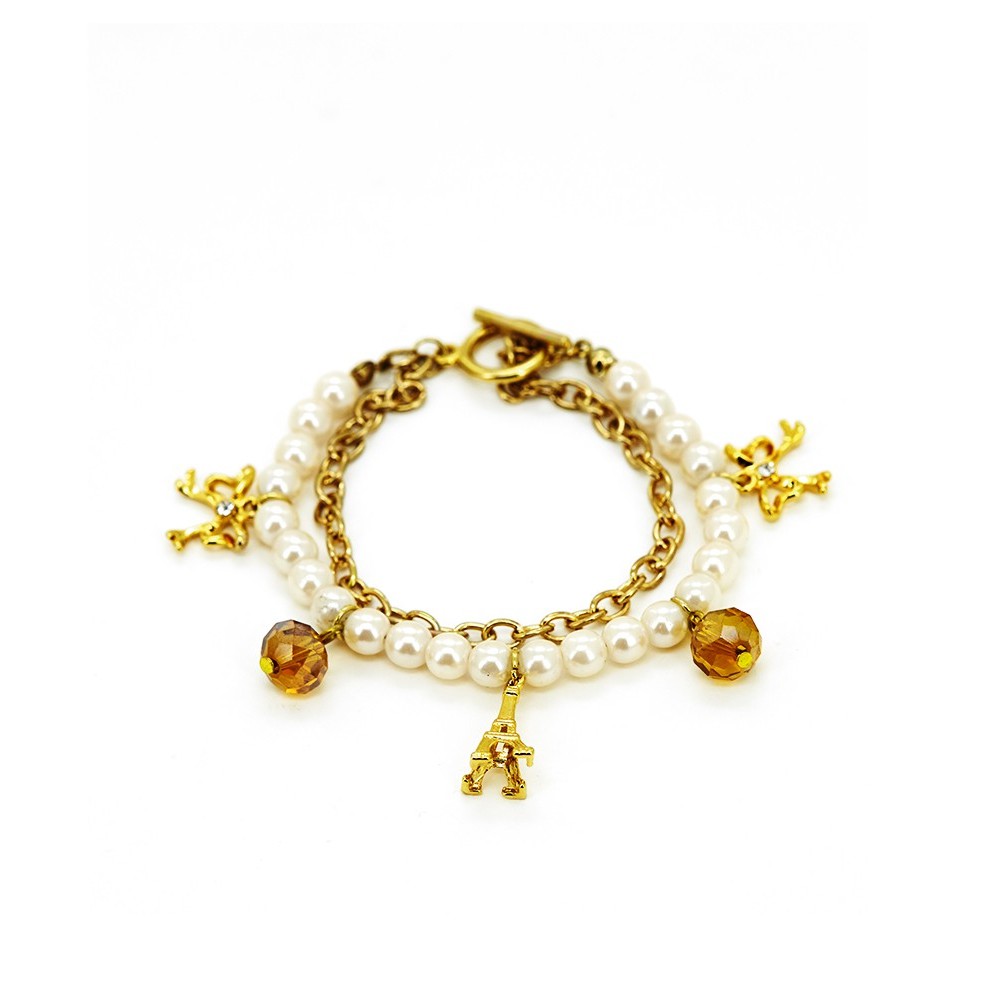 GELANG WANITA SOPHIE MARTIN KHRISTIA BRACELET GOLD B0707G1 PEARL PARIS SM