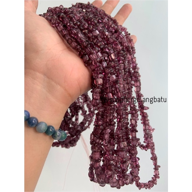 kerikil Batu MAROON QUARTZ kuarsa marun 1cm kilap renteng aksesoris