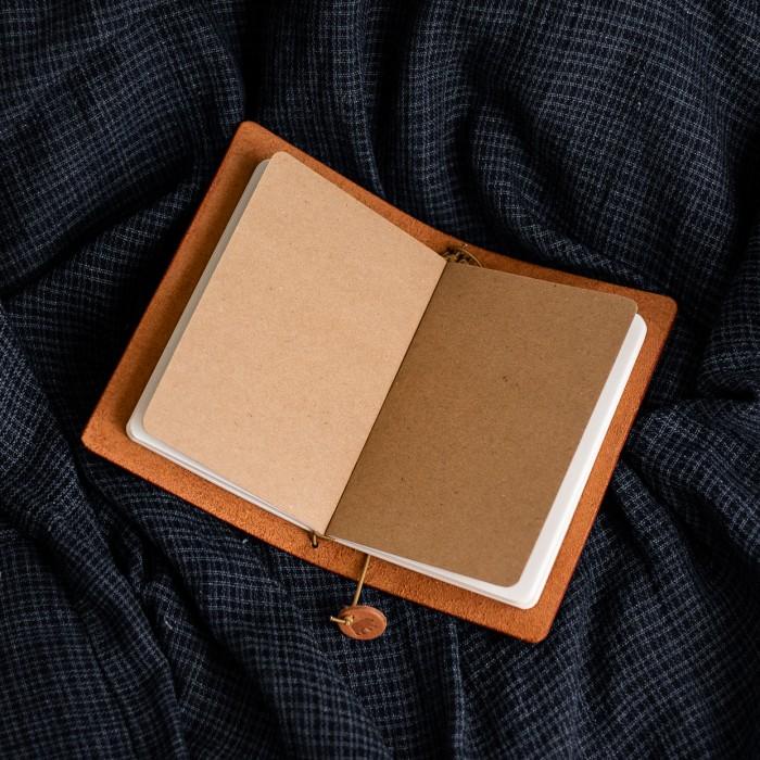 

Leather Notebook Cover A6 / Sampul Buku Kulit Vachetta / Tan / Braow