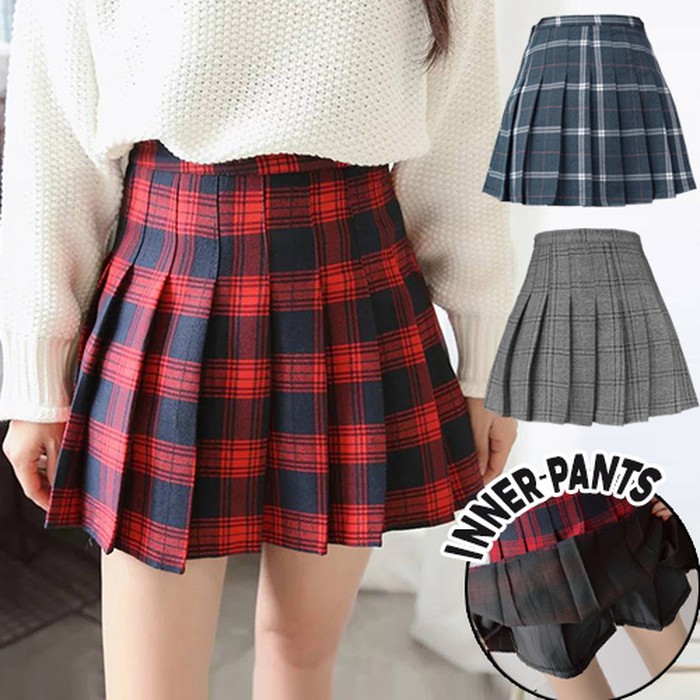 Rok Scotch - Tennis Skirt - High Waist Skirt - Rok Pendek Wanita