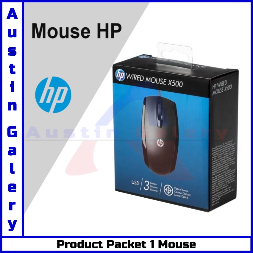 Mouse HP X500 USB Optical Mouse USB Untuk PC Laptop Komputer