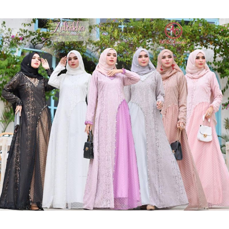 Gamis modern zulaikha//gamis pesta//gamis lebaran//gamis musllim