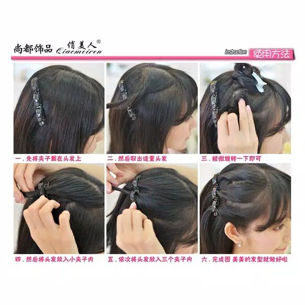 SO jepitan rambut kepang layer hairpin poni klip korea ganda 2in1