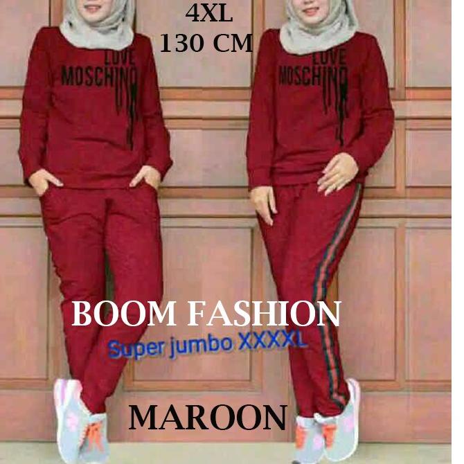❇ BOOM - SET TRAINING XL(5900), XXL(7333), 3XL(7711), 4XL(8100) Set Wanita Muslim Jumbo/ Set Olahrag