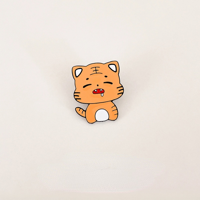 Bros Pin Desain Kartun Harimau Kecil Lucu Gaya Korea Untuk Dekorasi Pakaian