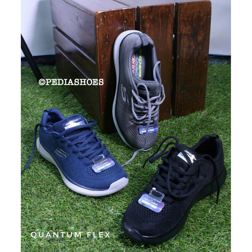 Skechers Men Quantum Flex Rood Sepatu Sneakers Pria - Hitam