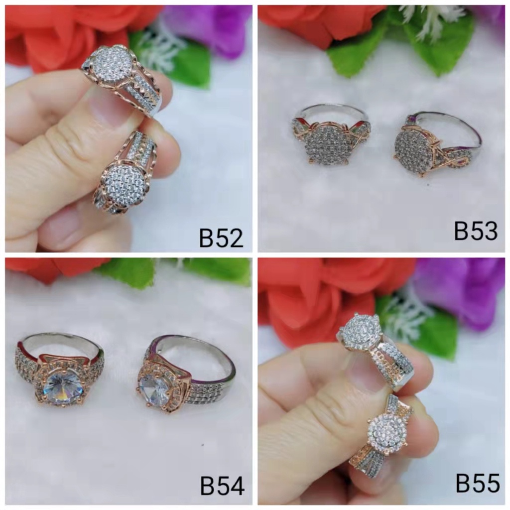 Cincin Kombinasi Permata Lapis Emas Perhiasan B52-55