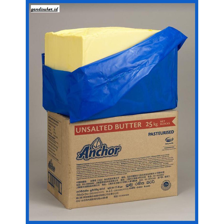 

Rettubagetnem- Butter Anchor Unsalted 500G (Repack Dari 25Kg) -Asli-Slii.