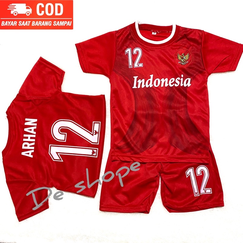 COD / SETELAN BAJU BOLA TIMNAS INDONESIA / SETELAN BAJU BOLA ANAK / BAJU BOLA ANAK TERBARU / KAOS BOLA ANAK TERMURAH