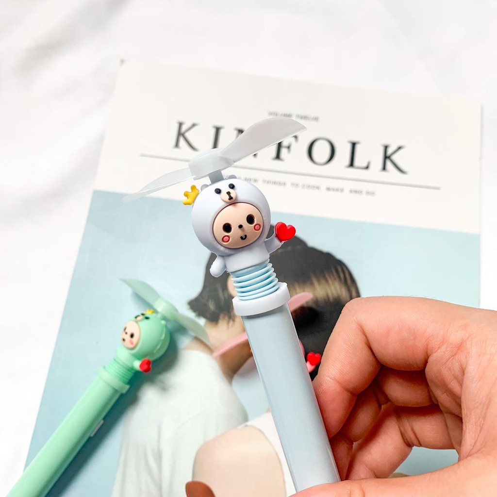 Kipas dengan pulpen bentuk boneka lucu gel kipas mini alat tulis sekolah unik souvenir JAKARTA COD-4