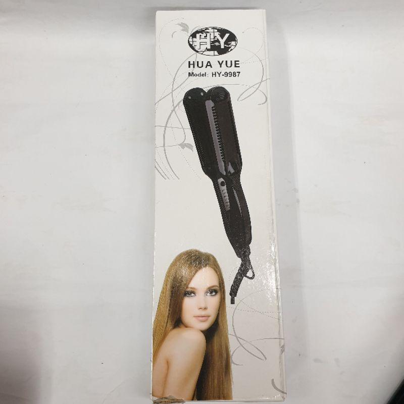 Alat catok 2in1 Curly Zigzag Baba Pelurus Rambut Rebonding Kriting Salon Plat Lebar Murah Bagus Ori