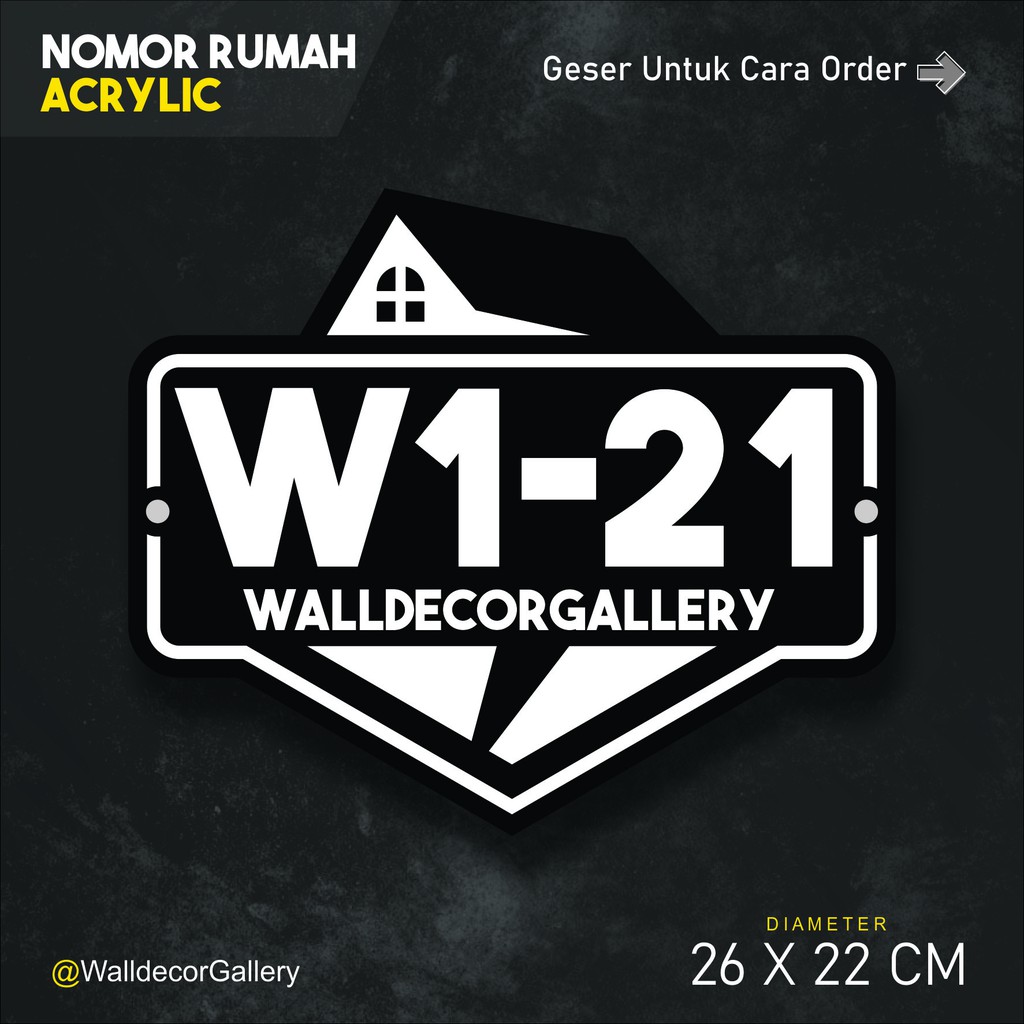 

( SEHARI JADI ) Nomor Rumah Timbul - Bahan Acrylic/Akrilik Solid Ukuran 26 x 22 cm - Tebal 2 mm