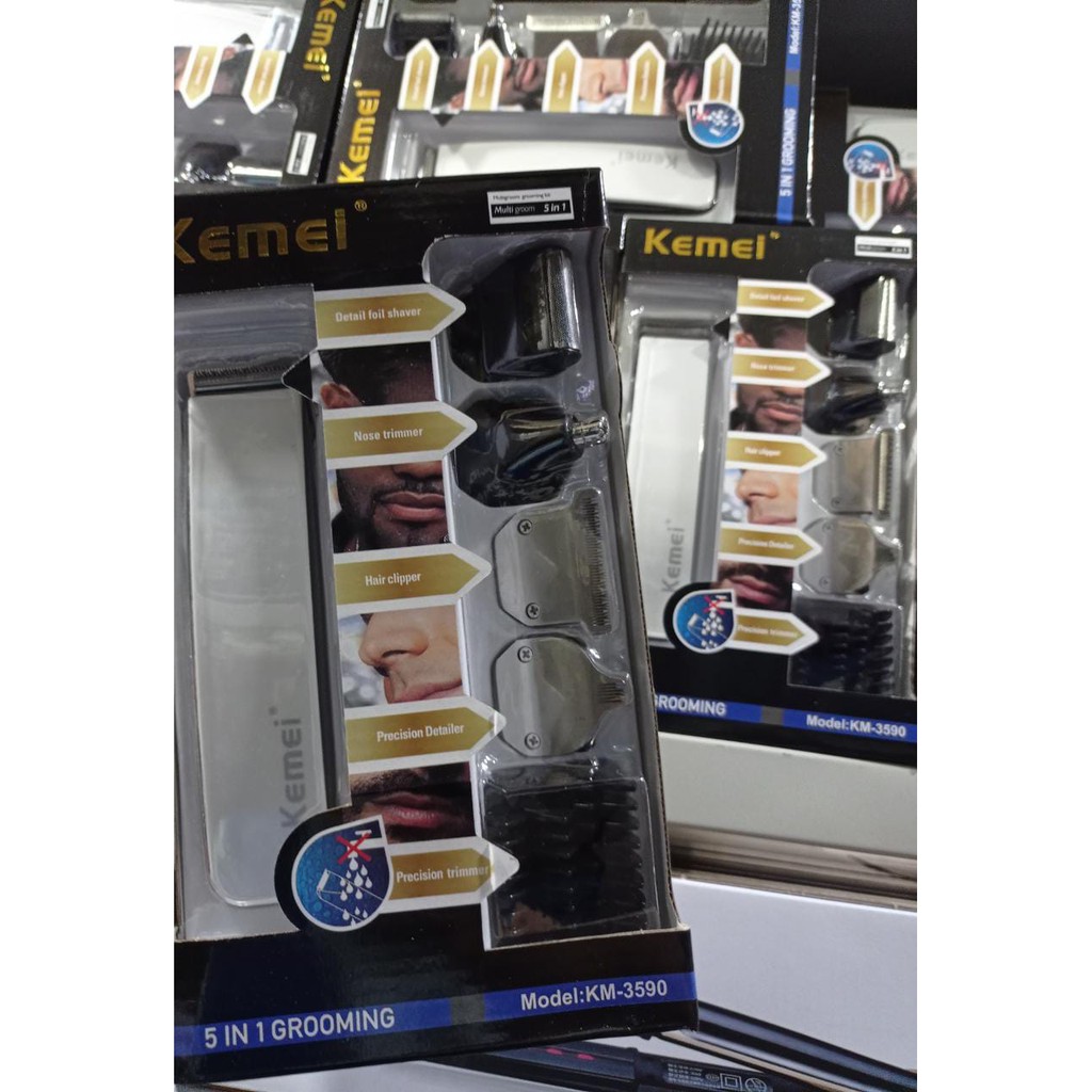 Alat cukur rambut Kemei KM 3590 clipper 5 in 1 Alat cukur harian Trimmer shaver