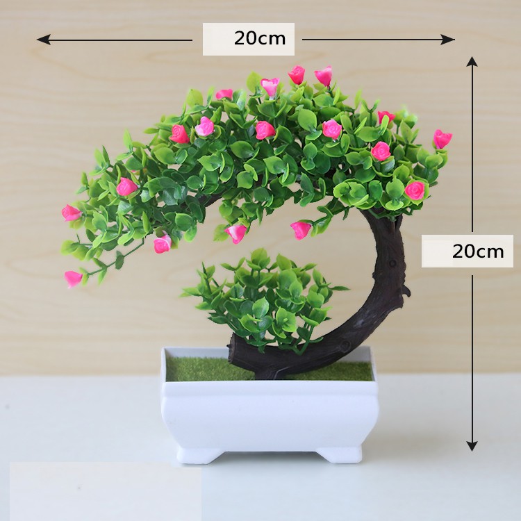 Kunataruma AM353 Bunga plastik / pajangan bunga Artificial / motif Rose Vas Petak-Pink