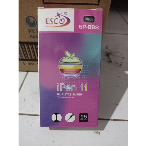 PULPEN Ipen 11 Pen Gel Hitam 0.5 Kualitas Super Murah Isi 12pcs