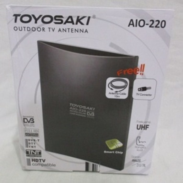 AIO-220 Antena TV TOYOSAKI Smart Chip + Kabel 10M indoor / outdoor