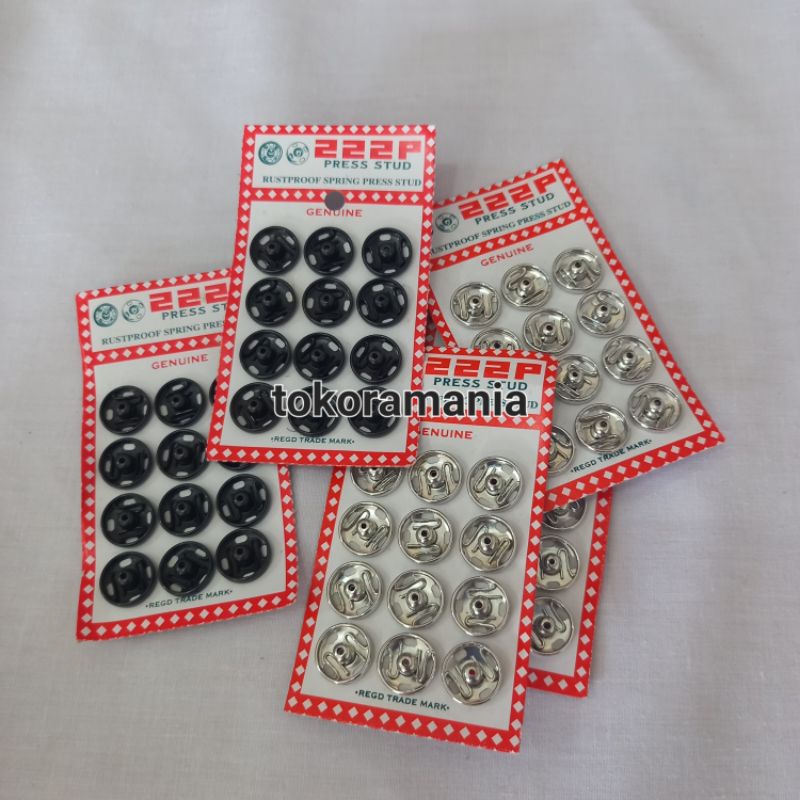 Kancing Ketip / Jepret 222 12mm