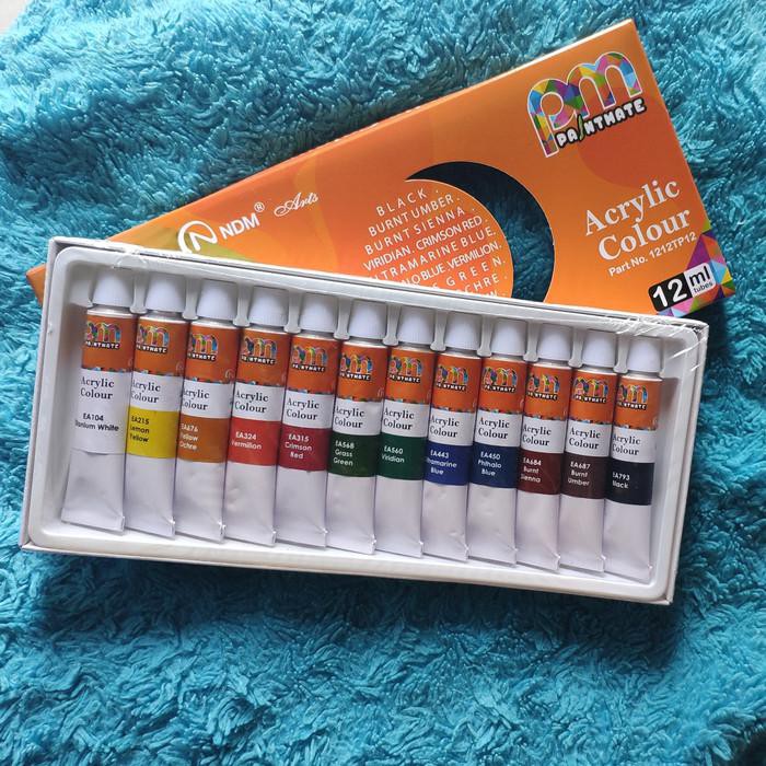 

PROMO - Cat Acrylic NDM PM Paintmate Colour 12 ml 12 warna / Cat Akrilik