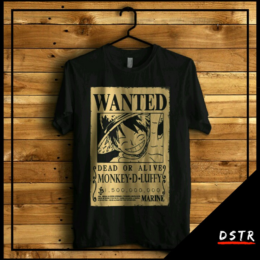 Kaos Pria Cowok Baju Distro Anime One Piece Bounty Monkey D Luffy