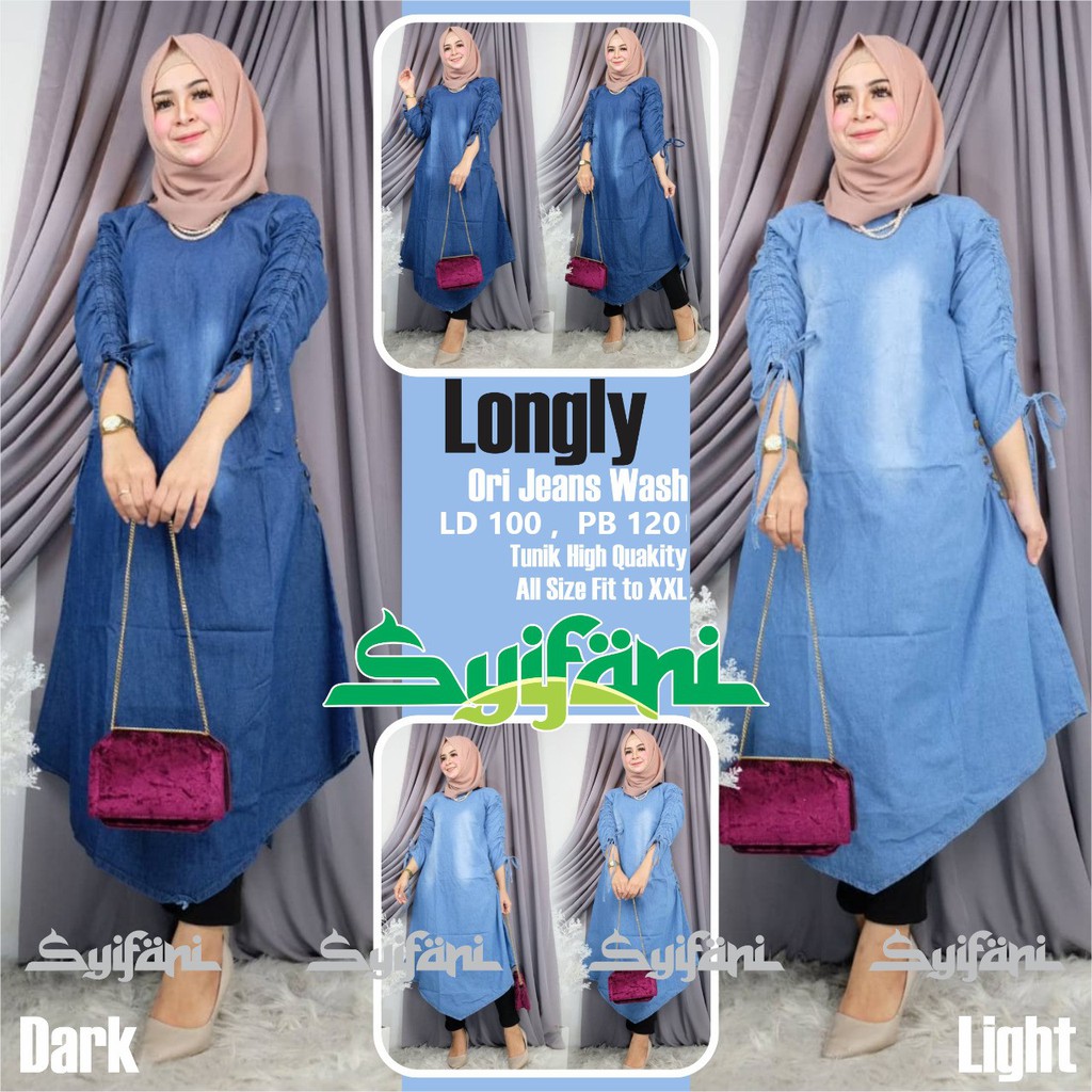 LONGLY BLOUSE JEANS NINEA GROSIR SOLO BAJU MURAH GBM