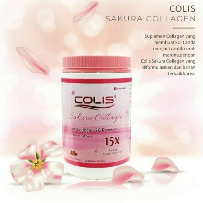 Colis Sakura Korean Collagen Sc Powder Raspeberry 20 Sachet / Minuman Collagen / Raspeberry
