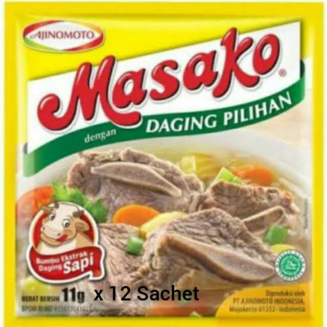 

Masako Bumbu Penyedap Rasa Sapi 11gr x 12 Sachet