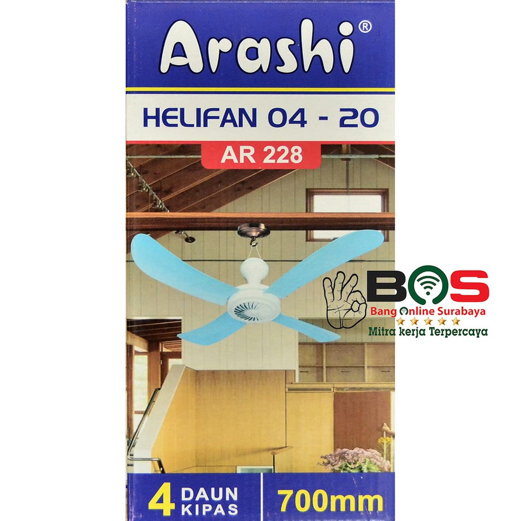 Kipas Angin Gantung Helifan 20 Watt Arashi AR-228 20Watt