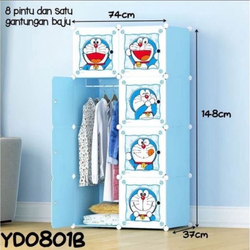 COD 6 KG LEMARI KARAKTER KABINET PORTABLE 8 PINTU 6 PINTU LEMARI DORAEMON KEROPI KEROPPI HELLO KITTY