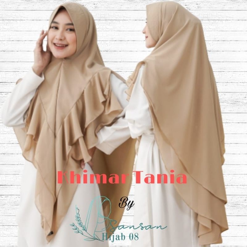 Khimar Hijab Jilbab Syari Kerudung Rempel TANIA Ceruty Premium Babydoll